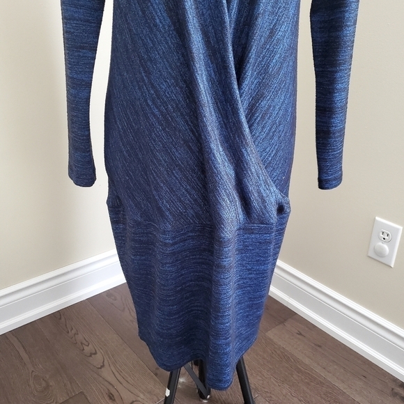 Brenda Beddome Blue Front Faux Wrap Dress Size 12 - Picture 4 of 8